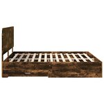 vidaXL Cadre de lit Chêne fumé 200 x 200 cm Bois d'ingénierie