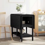 vidaXL Table à dîner 122 x 80 x 76 5 cm Bois d'ingénierie Chêne noir