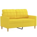 vidaXL Ensemble de canapés 3 Pièces avec coussins jaune clair tissu