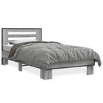vidaXL Cadre de lit sonoma gris 100x200 cm bois d'ingénierie et métal