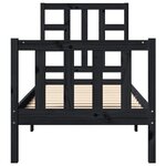 vidaXL Cadre de lit sans matelas noir bois de pin massif