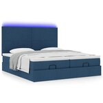 VidaXL Cadre de lit ottoman avec matelas bleu 200x200cm tissu