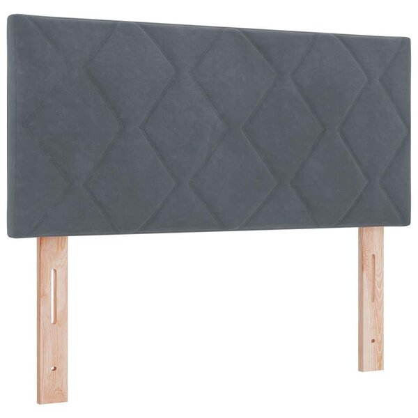 vidaXL Tête de lit LED Gris foncé 90 cm Velours
