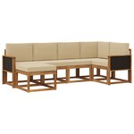 vidaXL Ensemble de canapés d'extérieur 6 Pièces Naturel et Beige