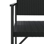 vidaXL Banc de jardin à 2 places noir résine tressée