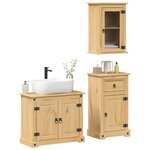 vidaXL Ensemble de meubles salle de bain 3 Pièces Corona bois pin massif