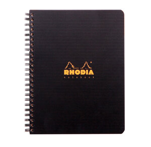 Cahier à spirale 'Note Book', A5, quadrillé 5x5, noir RHODIA