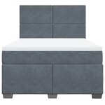 vidaXL Sommier à lattes de lit et matelas Gris foncé 140x200cm Velours