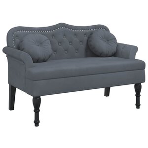 vidaXL Banc avec coussins gris foncé 120 5x65x75 cm velours