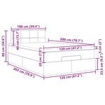 vidaXL Cadre de lit ottoman avec matelas taupe 120x200 cm tissu