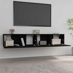 vidaXL Meubles TV 2 Pièces Noir 80x30x30 cm Bois d'ingénierie