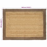 vidaXL Tapis de surface Gris 240 x 340 cm Jute