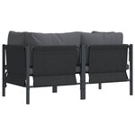 vidaXL Mobilier de jardin avec coussin avec oreiller Anthracite Acier