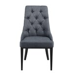 Chaise de salle à manger stylée avec motif chesterfield siège design pieds robustes en métal rembourrage textile 100 x 53 x 60 cm gris foncé 03_0005001