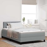 vidaXL Lit box spring avec matelas & LED gris clair 120x190 cm tissu