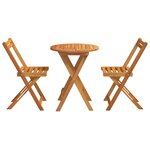 vidaXL Ensemble Bistro 3 Pièces Bois Massif Acacia