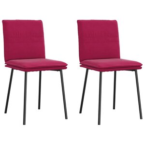 vidaXL Chaises à manger lot de 2 Rouge bordeaux Velours