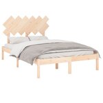 vidaXL Cadre de lit sans matelas 135x190 cm bois massif