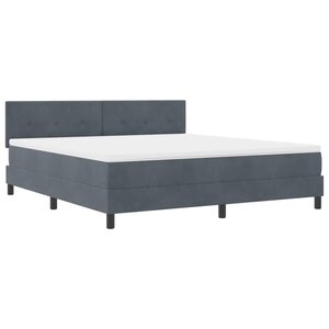 vidaXL Lit à ressorts avec matelas Gris foncé 180 x 200 cm tissu