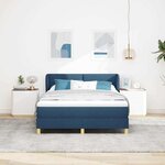 vidaXL Lit à ressorts avec matelas Bleu 140 x 190 cm tissu