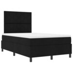 vidaXL Lit à ressorts avec matelas avec LED Noir 120 x 200 cm tissu