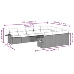 vidaXL Salon de jardin avec coussins 10 Pièces gris clair résine tressée