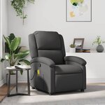 vidaXL Fauteuil de massage inclinable gris cuir véritable