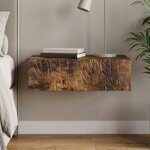 vidaXL Table d'appoint murale 87 5 x 34 5 x 17 cm Bois d'ingénierie