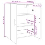 vidaXL Armoires Murailles 2 Pièces Chêne noir 69 5 x 34 x 90 cm