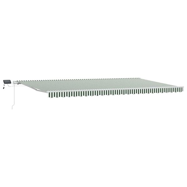 vidaXL Auvent Rétractable Vert et blanc 600 × 300 cm Tissu et acier