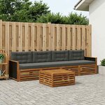 vidaXL Ensemble de canapés d'extérieur 5 pc Naturel et Anthracite
