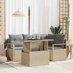 vidaXL Ensemble de canapé de jardin 5 Pièces beige et gris clair