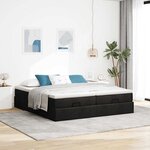 VidaXL Cadre de lit ottoman avec matelas noir 160x200 cm tissu