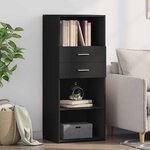 vidaXL Buffet haut noir 50x42 5x124 cm bois d'ingénierie