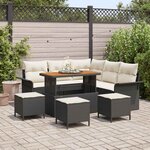 vidaXL Ensemble de canapé de jardin 9 Pièces Noir  Crème 110 x 55 x 71 cm