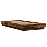 vidaXL Cadre de lit et lumières LED sans matelas chêne fumé 75x190 cm