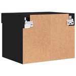 vidaXL Table de chevet murale avec lumières LED noir