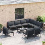 vidaXL Ensemble de canapé de jardin Anthracite Acier