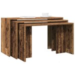 vidaXL Tables gigognes 3 Pièces vieux bois bois d'ingénierie