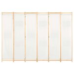 vidaXL Cloison de séparation 6 panneaux Crème 240 x 170 x 4 cm Tissu