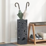 vidaXL Porte-parapluies Anthracite Métal Standard Décoratif Cubique