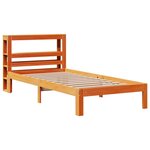 vidaXL Cadre de lit sans matelas cire marron 100x200cm bois pin massif