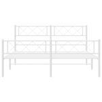 vidaXL Cadre de lit métal sans matelas et pied de lit blanc 140x190 cm