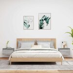 vidaXL Tables de chevet murales avec lumières LED 2 Pièces sonoma gris