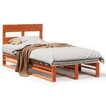 vidaXL Cadre de lit sans matelas cire marron 90x200 cm bois pin massif