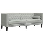 vidaXL Canapé Chesterfield Gris clair 194 x 74.5 x 70.5 cm Velours