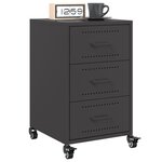 vidaXL Table de chevet noir 36x39x59 cm acier