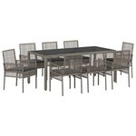 vidaXL Ensemble de salle à manger pour jardin 9 Pièces Gris polyrotin