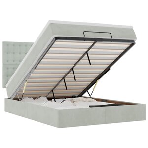 vidaXL Cadre de lit ottoman avec matelas gris clair 140x200 cm velours