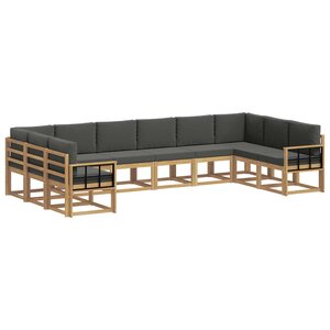 vidaXL Ensemble de canapés d'extérieur 10 pc Blanc et anthracite